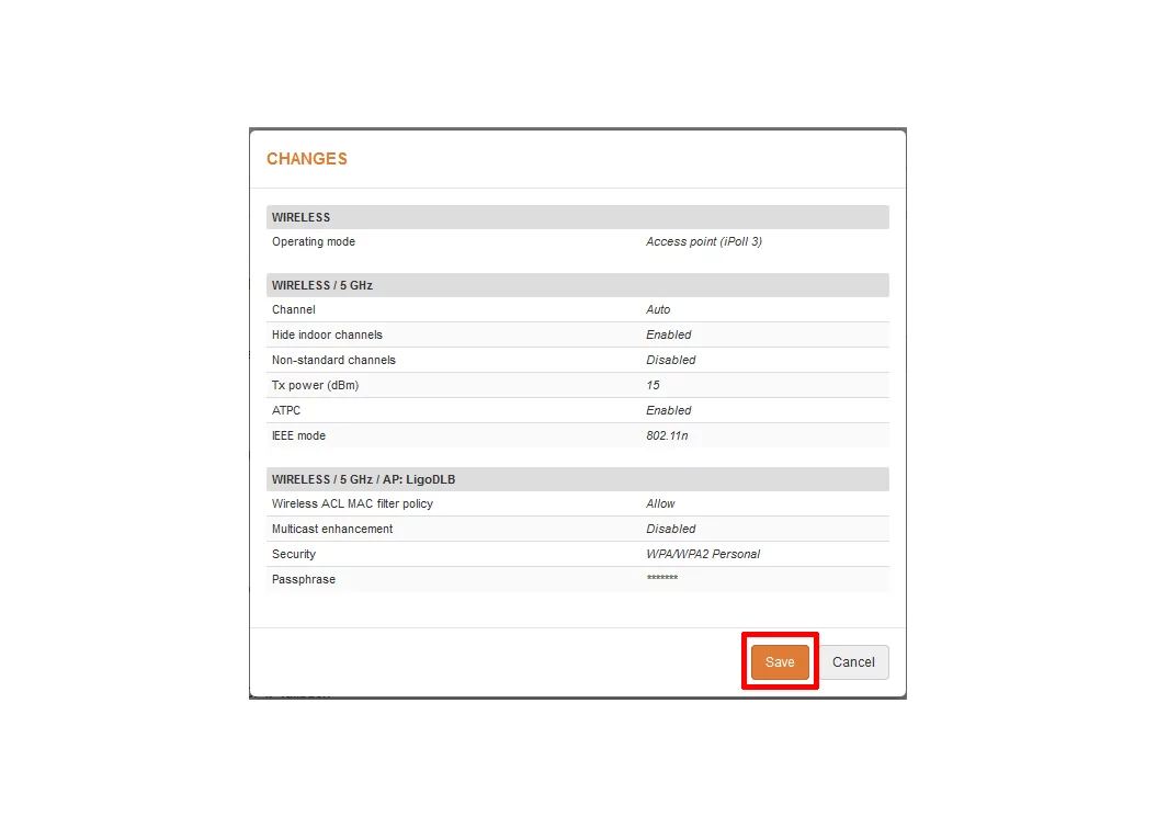 LigoWave WLAN Bridge einrichten - Schritt 10