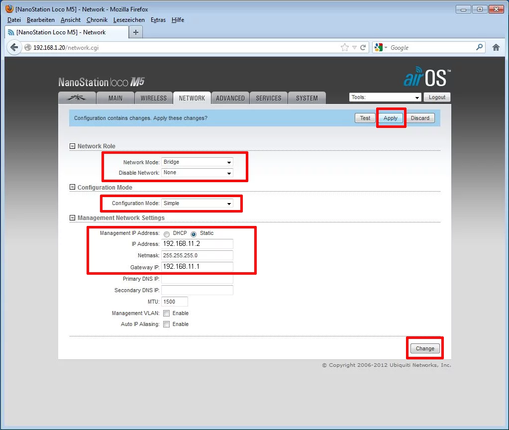 Ubiquiti PicoStation / Rocket als AccessPoint - Schritt 10