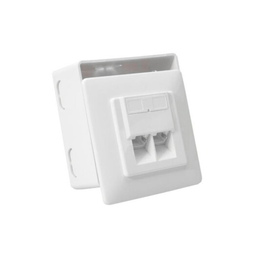 Logilink NP0039 network socket for surface mounting with 2 x RJ45 ports - signal white