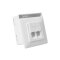 Logilink NP0039 Netzwerkdose zur Aufputz- Montage mit 2 x RJ45 Ports - Signalweiß
