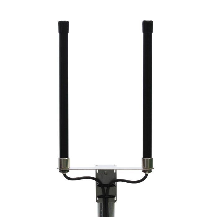 4G multiband omnidirectional antenna with 6.5dBi power gain and 5m cable with SMA connectors black