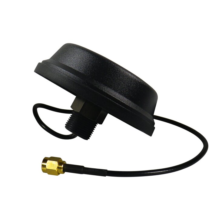Black 2.4GHz WLAN ceiling antenna with a 30cm cable and RP-SMA connector
