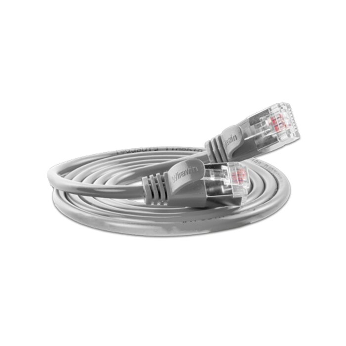 Justslim CAT.6 network cable / patch cable - SLIM LIGHT, STP, 2 x RJ45, gray, 5.0m