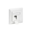 CAT.6a Ethernet Unterputz- Netzwerkdose mit 2 x RJ45, LSA Leisten, bis 500MHz, geschirmt, Reinweiß