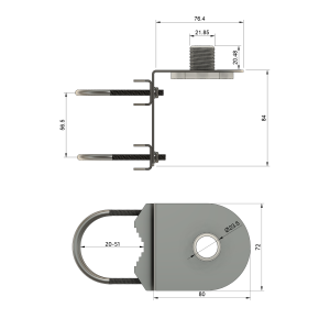TravelConnector MH1 - Masthalterung, V4A, 1" UNS Außengewinde