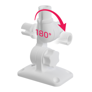 TravelConnector 3DK - 3D Kipphalter mit 2 x 180° Gelenk, 1" UNS Außengewinde