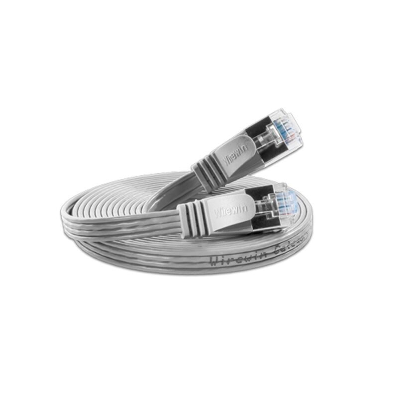 Justslim CAT.6 Netzwerkkabel / Patchkabel - SLIM, STP, 2 x RJ45, Grau, 0.5m