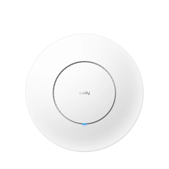 Cudy AP1300 AC1200 Dual-Band WiFi Access Point in white, round design for ceiling mounting.