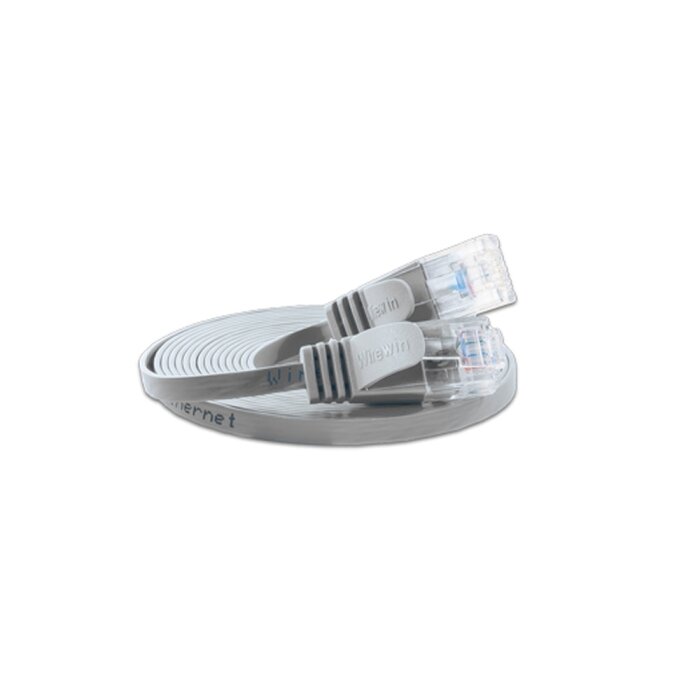 Justslim CAT.6 network cable / patch cable - SLIM, UTP, 2 x RJ45, gray, 10m