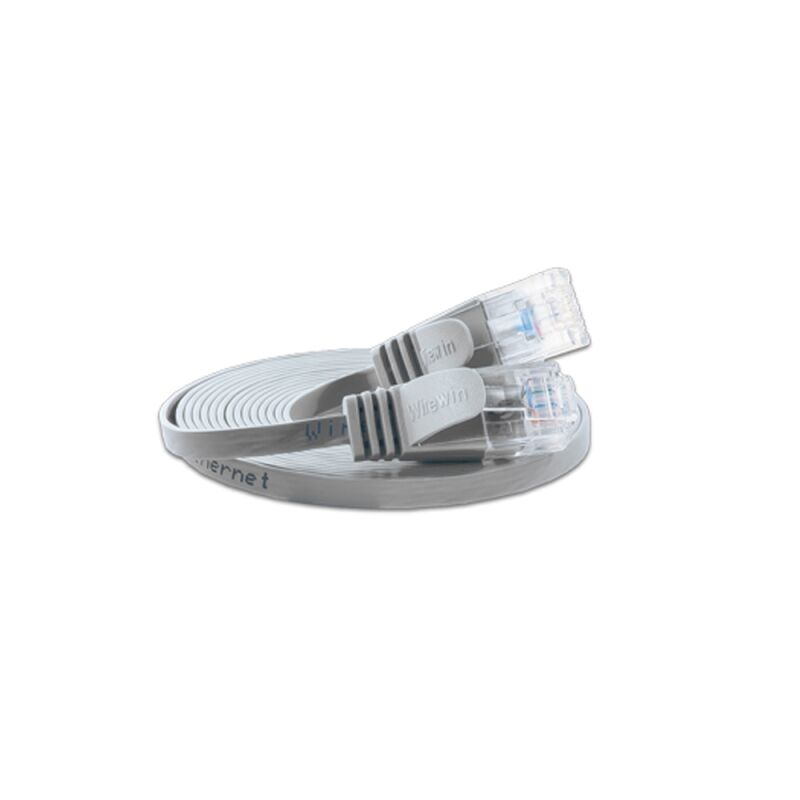 Justslim CAT.6 Netzwerkkabel / Patchkabel - SLIM, UTP, 2 x RJ45, Grau, 1m