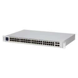 Back of the USW-48-PoE switch with power connector