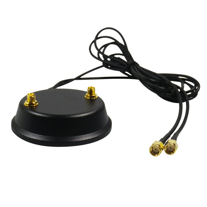 2x2 MIMO magnetic base for WLAN antenna with 1.5m cable and RP-SMA plug/socket