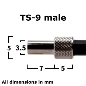 Koaxial Pigtail / Adapter - SMA Buchse auf TS-9 Stecker, RG-178, 25cm