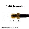 Koaxial Pigtail / Adapter - SMA Buchse auf TS-9 Stecker, RG-178, 25cm