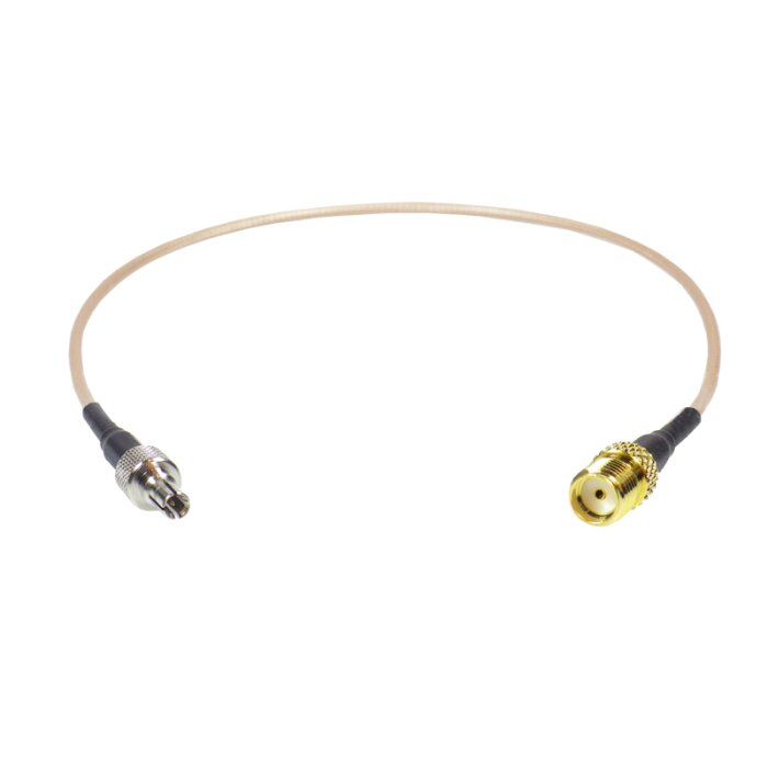 Coaxial pigtail, RG-178, 25cm, SMA female to CRC-9 male