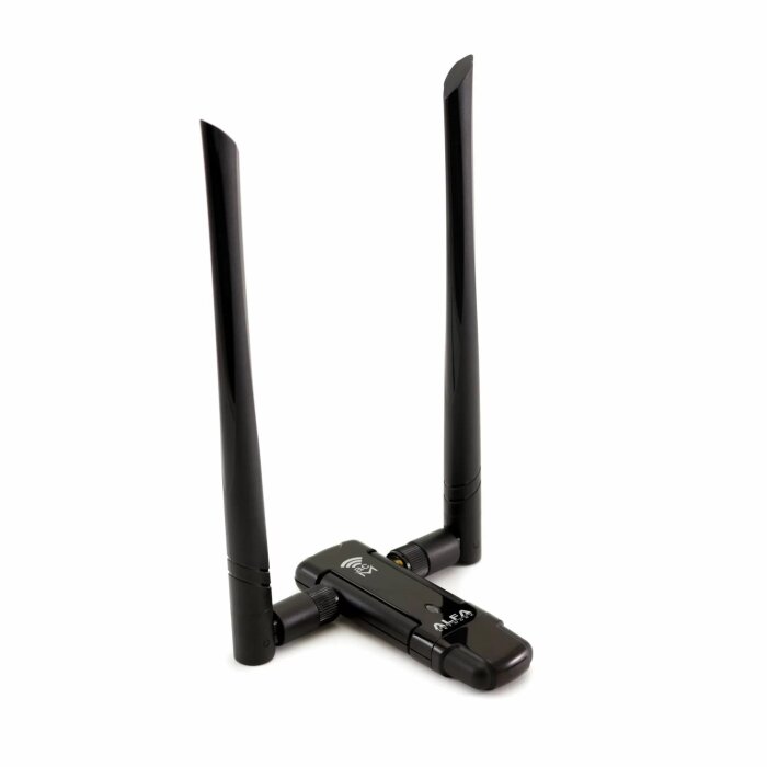 ALFA Network AWUS036AC USB WLAN Adapter mit zwei externen 5 dBi Antennen.