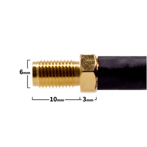 3m Coaxial Antenna Cable | RF-240, Outdoor, RP-SMA female to RP-SMA male