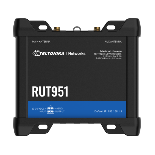 TELTONIKA RUT951 4G Router with Dual SIM Slots, WiFi access point, Ethernet switch, external WiFi and 4G antennas