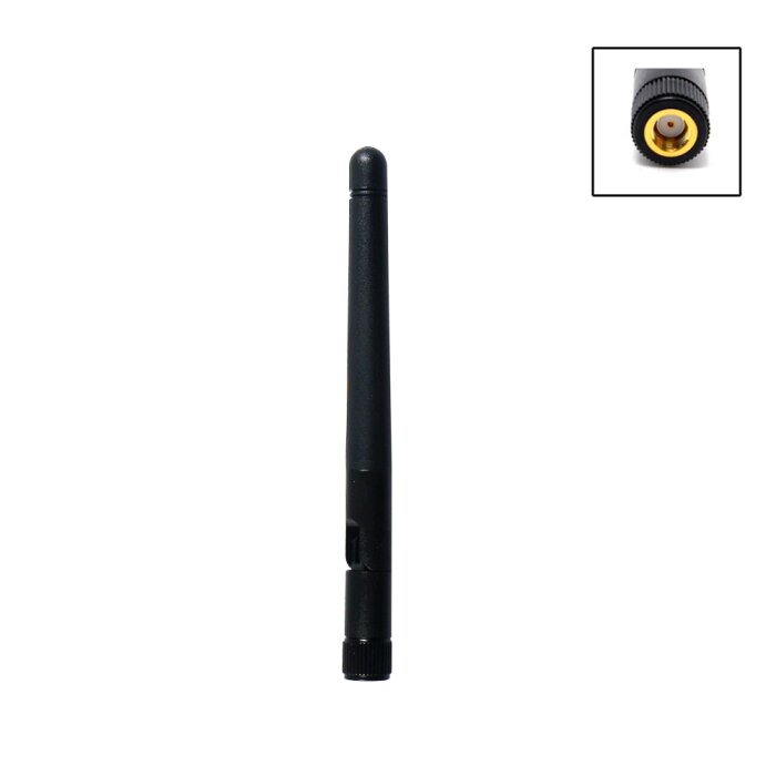 2.4 GHz WLAN omnidirectional antenna - RP-SMA connector, articulated joint, 2dBi