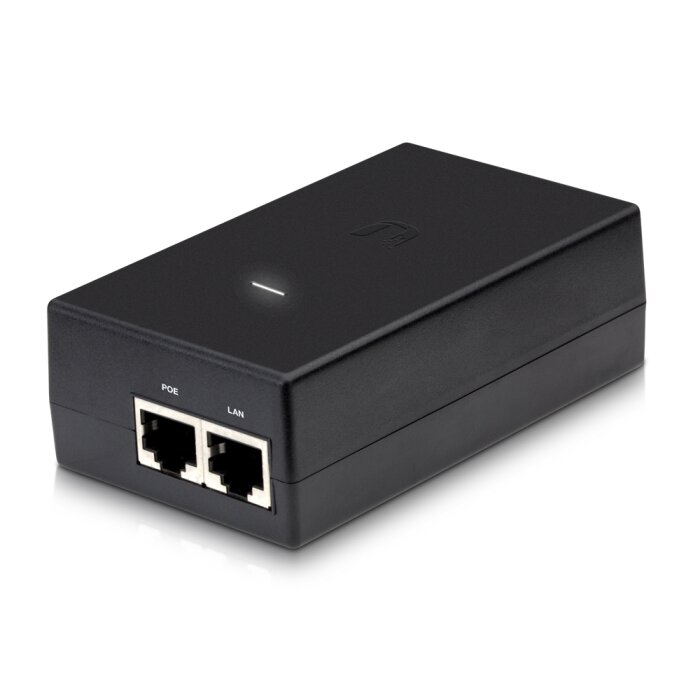 Ubiquiti PoE Injector POE-48-24W with 48V and 24W output power, ideal for various Ubiquiti Networks devices.