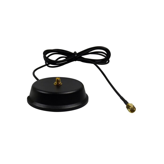 Magnetfuss für WLAN Antenne mit 1 x RP-SMA Stecker / Buchse