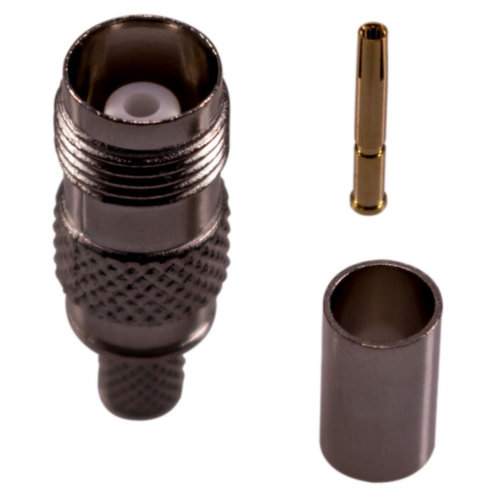 TNC socket / crimp socket for H-155, RF-5, RF-240 cable