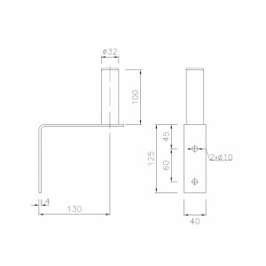 Konstruktionszeichnung der Antennenhalterung