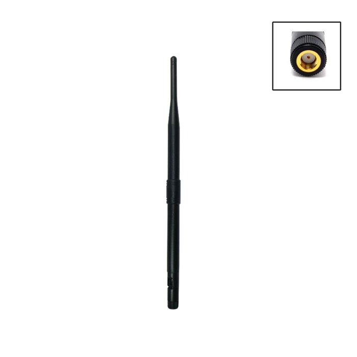 2.4 GHz WLAN Rundstrahlantenne mit RP-SMA Stecker, Knickgelenk und 7dBi Gewinn
