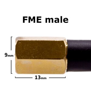 Koaxial Pigtail | RG-178, 25cm, FME Stecker auf CRC-9 Stecker