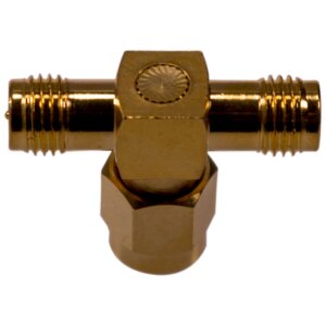 Ansicht der Unterseite des RP-SMA Koaxial-Adapters / T-Stück