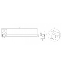 Construction drawing of the antenna holder, 60cm, straight