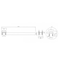 Konstruktionszeichnung des Antennenhalters, 60cm, gerade