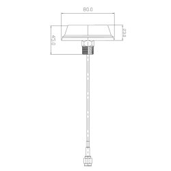 Technical drawing of ceiling antenna