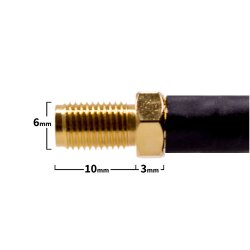 Side view of the RP-SMA connector with dimensions