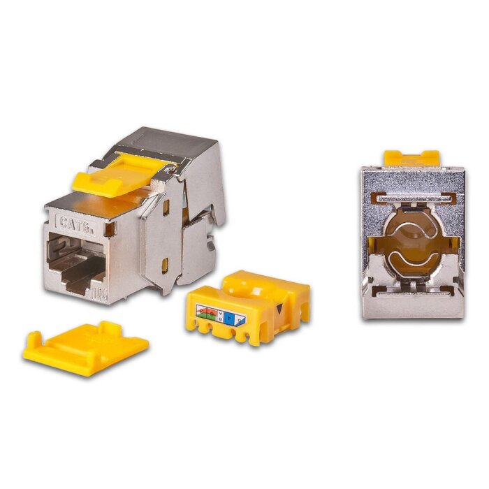 Wirewin CAT.6a Keystone Modul WKS JACK KAT6A STP EA, geschirmt für 10 GBit Netzwerke.