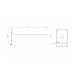 Construction drawing of the antenna holder, 40cm, straight