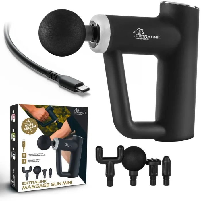 Extralink MSG-03-MINI-BLACK Massagepistole Frontansicht