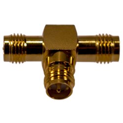 Coaxial adapter with RP-SMA socket to 2 x RP-SMA socket