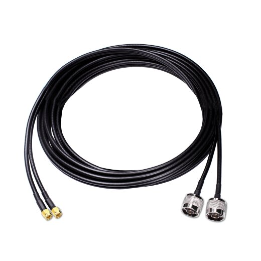 Antenna cable for LTE antenna - 10m, TWIN cable, N plug to SMA plug