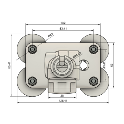 TravelConnector 3DKM - 3D Kipphalter, Magnetfuß, 1" UNS Außengewinde