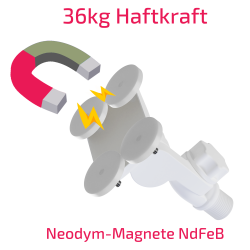 TravelConnector 3DMK - 3D Kipphalter, Magnetfu&szlig;, 1&quot; UNS Au&szlig;engewinde