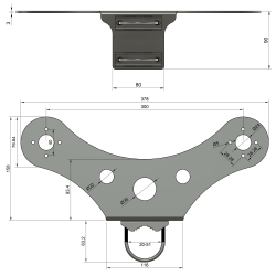 Techn ical drawing of the bracket