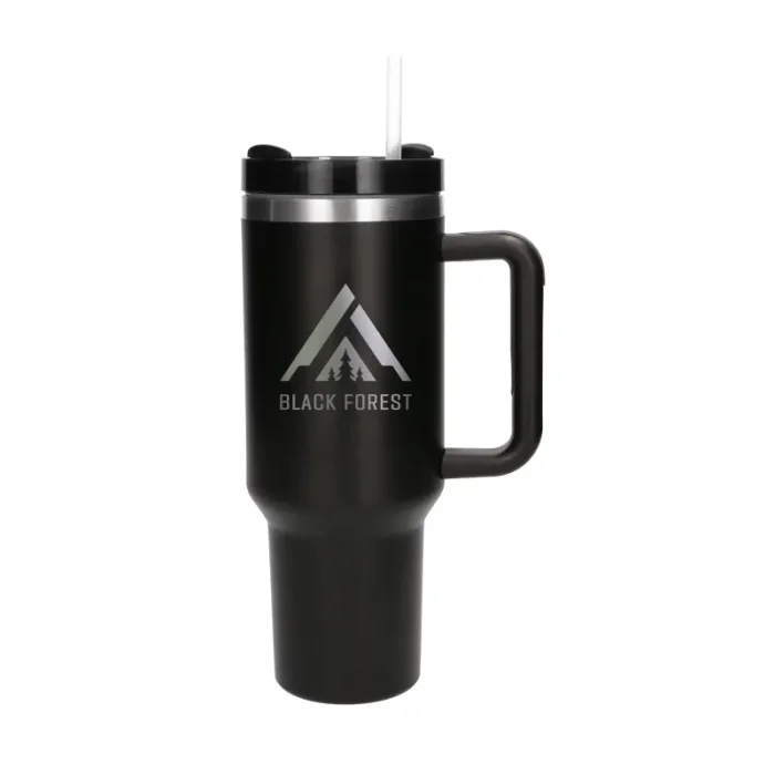 Black Forest Thermobecher | 1200ml Isolierkanne, Edelstahl, Strohhalm - Bild 1