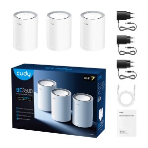 Cudy M3600 (3-Pack) | Wi-Fi 7 Mesh System, 3.6 Gbit/s, Gigabit Ports, 270m² - Bild 3