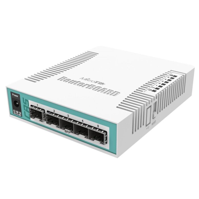 MikroTik CRS106-1C-5S Smart Switch mit 5 SFP-Ports und 1 Gigabit Combo-Port