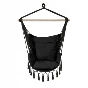 Detailed cotton weave of Black Forest Hammock Chair