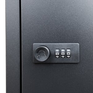 Seitenansicht der kompakten Extralink LockStar Paketbox (44x34x55cm) für platzsparenden Empfang