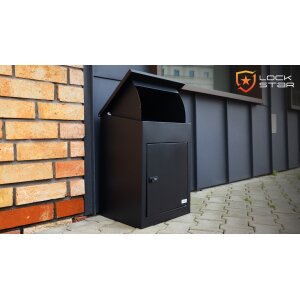 Nahaufnahme der speziellen Lackbeschichtung der Extralink LockStar Paketbox, die vor Kratzern schützt