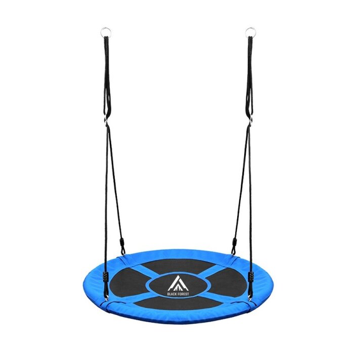 Blue nest swing Ø 100 cm in the garden with laughing children