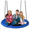 Weatherproof outdoor nest swing blue, 100cm diameter, hanging under a tree